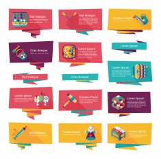 Toy flat banner background set eps10 N36