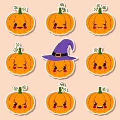 Kawaii halloween pumpkins