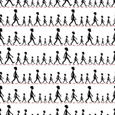 Walking silhouettes seamless pattern