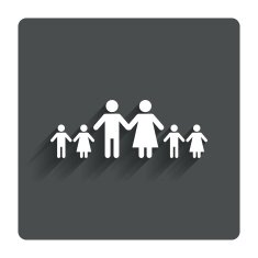 Complete large family with many children sign N5