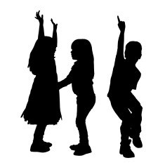 Vector silhouette of children N336