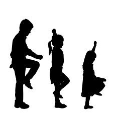Vector silhouette of children N347