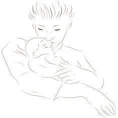 Mother with a sleeping baby
