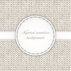 Seamless knitted background with stitched frame N2