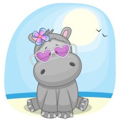 Hippo on the beach