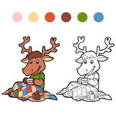 Coloring book (deer and tea) N2