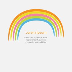 Cute cartoon rainbow Flat design style