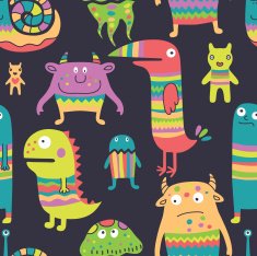 Funny monsyers seamless pattern N2