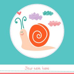 Nice illustration with cute snail in love