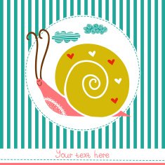 Nice illustration with cute snail in love N2