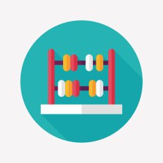 abacus calculation flat icon with long shadow N23