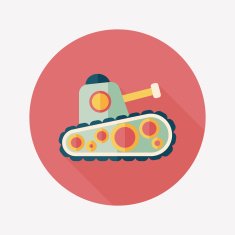 Tank flat icon with long shadow eps10 N11