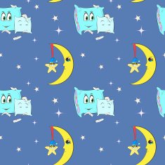 pattern with night sky moon pillows and stars