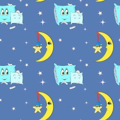 pattern with night sky moon pillows and stars