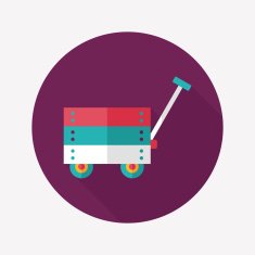 toy cart flat icon with long shadow eps10 N21