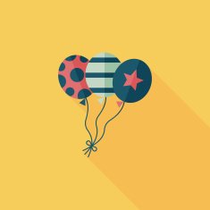 balloons flat icon with long shadow eps10 N28