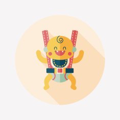 baby flat icon with long shadow N47