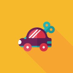 toy car flat icon with long shadow N94