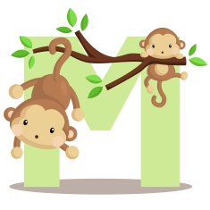 Alphabet M for monkey