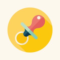 Baby's dummy flat icon with long shadow EPS 10 N85