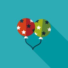balloons flat icon with long shadow eps10 N29