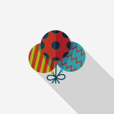 balloons flat icon with long shadow eps10 N30