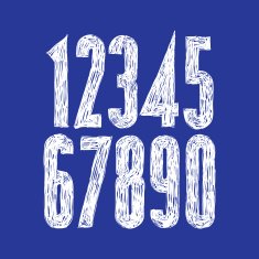 Stylish vector digits handwritten numerals