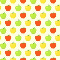 Colorful pattern with green yellow and red apples N2