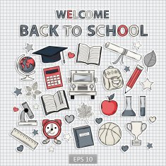 Back to school set on the notebook sheet N2