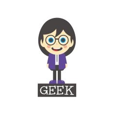 geek girl cartoon N12