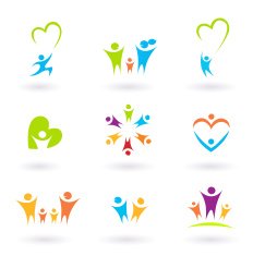 Children family community and protection icons & symbols