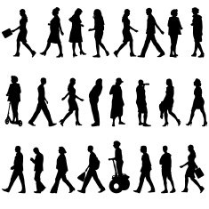 silhouettes of beautiful mans and womans N3