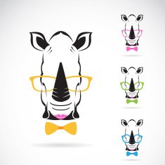 Vector image of a rhino glasses