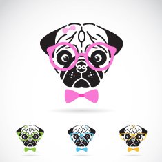 Vector image of a dog glasses N2