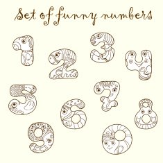 Set of funny figures (numbers)
