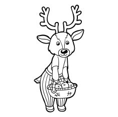 Coloring book (deer with apples) N2