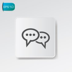 Speech symbol on white button vector