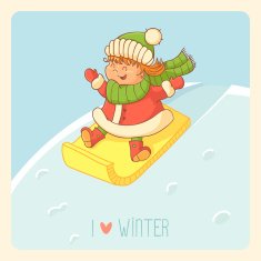 Girl sledding