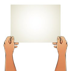 Female hands holding blank paper sheet