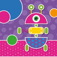 cute robot greeting card N8