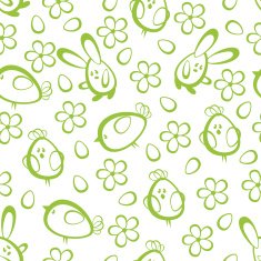 Funny seamless green spring pattern