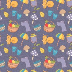Seamless pattern with autumn elements N2
