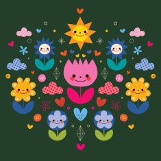 cute cartoon flowers nature illustration