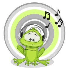 Frog with headphones N2