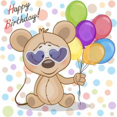 Mouse with balloons