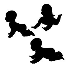 Vector silhouette of a toddler N11