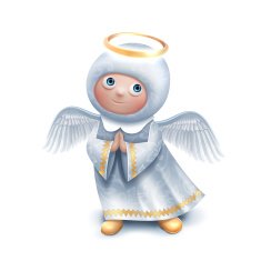 cute praying angel character in heaven N3