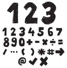 hand drawn number and symbol