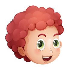 Face of a curly haired young man