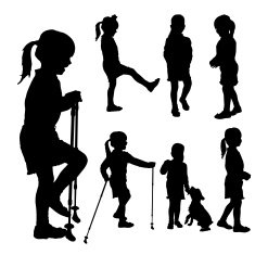 Vector silhouette of child N49